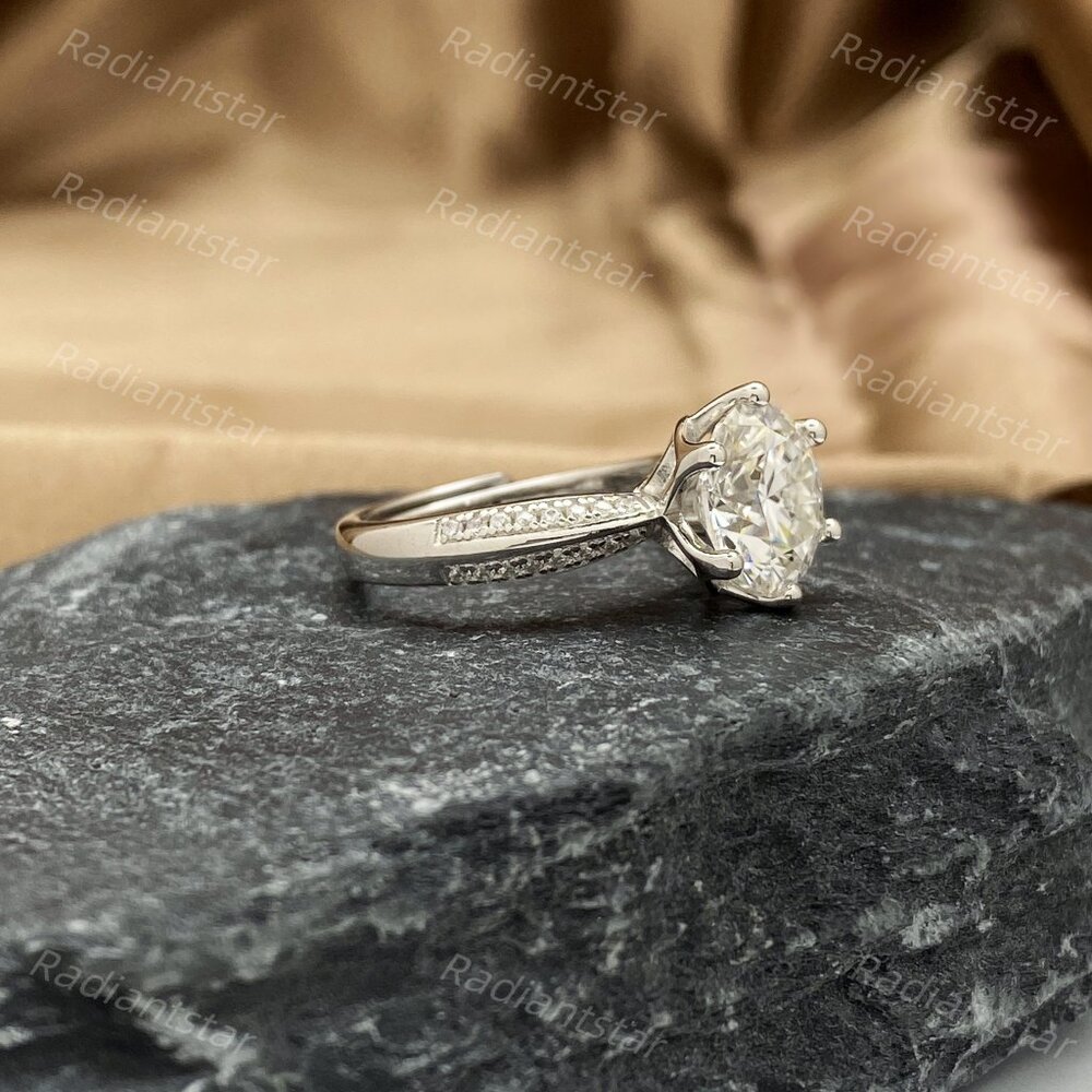 NEW Certified 3ct. t.w. Moissanite Pave Band Ring - Picture 7 of 8